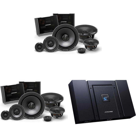 Alpine HDA-F60 Status Hi-Res 4-Ch Amp & (2) HDZ-653S 6.5" 3-Way Slim Audio Upgrade Bundle