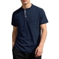 thumbnail image 5 of CBASIHI Henley Shirts for Men with Pocket- Casual Short Sleeve Classic Fashion Lightweight Cotton T-Shirt for Summer Daily Wear Navy Size S-2XL, 5 of 9