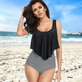 thumbnail image 3 of Women's Bathing Suit 2-piece Bikini Sets High Waist Bikini Sets Padded Ruffle Strappy Swimsuits Sets for Women, 3 of 4