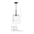 thumbnail image 6 of Haven 60 Watt 1-Light Matte Black Geometric Pendant Light with Clear Rippled Glass Shade, 6 of 12