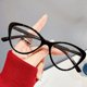 thumbnail image 2 of Gafas retro de estilo coreano con montura de ojo de gato, gafas planas, gafas antiazules para mujer, 2 of 5