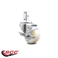 thumbnail image 2 of 3 Inch Nylon Wheel Swivel 3/4 Inch Square Stem Caster with Brake Service Caster, 2 of 2