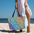 thumbnail image 6 of Naloa Rainbow Glitter Large Capacity Beach Bag, Waterproof Sandproof Beach Swim Pool Bag Tote Bag for Women, 6 of 7