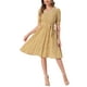 thumbnail image 2 of INSPIRAR CHIC Vestido Midi Floral de Manga Abullonada con Cuello Peter Pan y Cintura Alta en Amarillo, 2 of 6