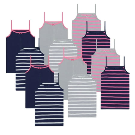 

Buyless Fashion Girls Tagless Cami Scoop Neck Undershirts Cotton Tank With Trim and Strap (12 Pack)