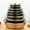 thumbnail image 4 of Ramiter Thickened Stainless Steel Basin Multifunctional For Soup Vegetables Rice Noodles Baking Beating Eggs Plate Mats for Dining Table Circle, 4 of 4