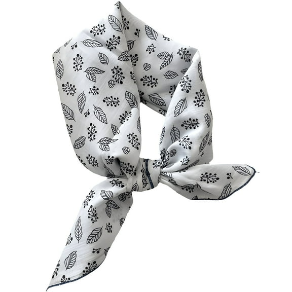 TELOLY Bandanas for Women,Floral White Bandana,Retro Art Cotton and Linen Bandana,Style2