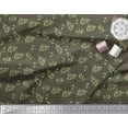 thumbnail image 2 of Soimoi Green Silk Fabric Dots & Leaves Print Fabric by the Yard 44 Inch Wide, 2 of 3