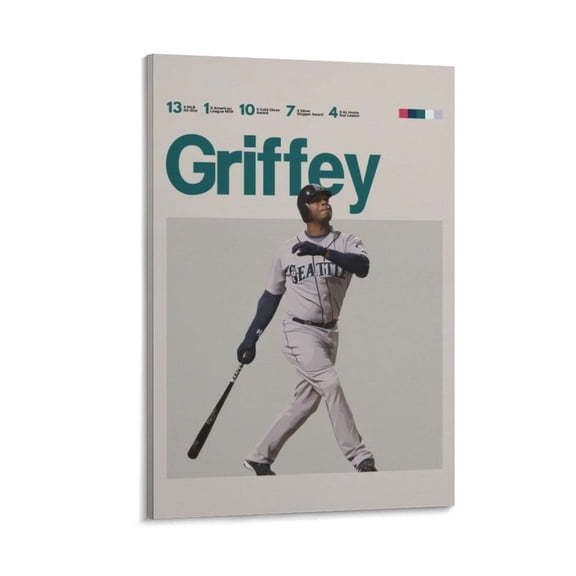 Ken Griffey Jr Canvas Poster Canvas Wall Art Prints Poster Gifts Photo Picture Painting Posters Room Decor Home Decorative 16x24inch(40x60cm)