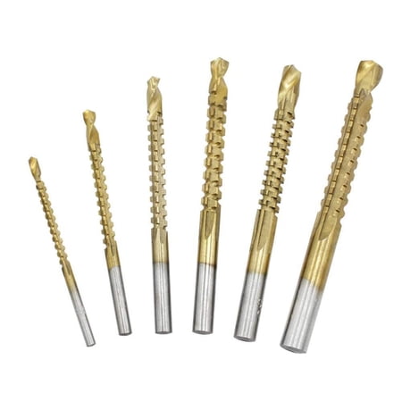 Twist Drill Bit Set &ndash; Titanium Coated HSS High-Speed Precision Tool for Wood Plastic Aluminum and Metal Drilling 6 Sizes 3-8mm