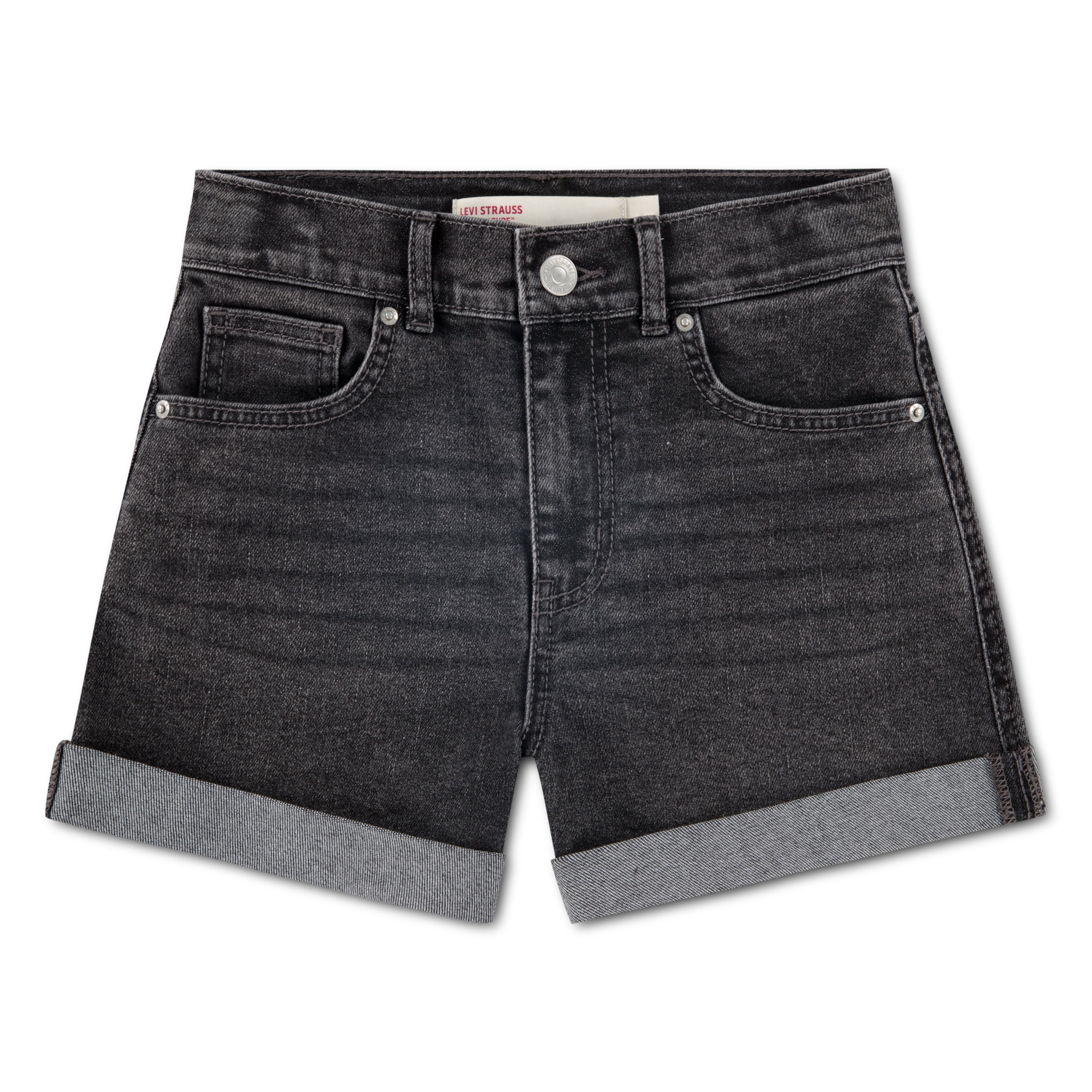Levi Strauss Signature Girls High Rise Mom Denim Shorts, Sizes 5-18