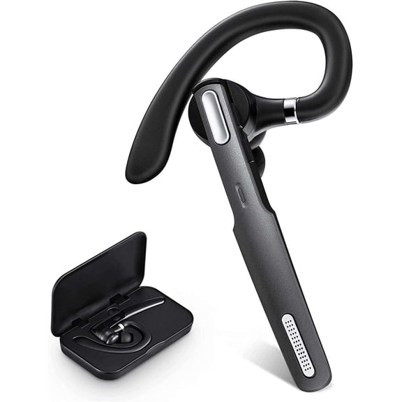 Swiifome Bluetooth Headset, Wireless Bluetooth Earpiece V5.0 Hands-Free Earphones with Built-in Mic for Driving/Business/Office, C