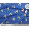 thumbnail image 2 of Soimoi Blue Japan Crepe Satin Fabric Tent & Arrow Tribal Printed Craft Fabric by the Yard 42 Inch Wide, 2 of 3