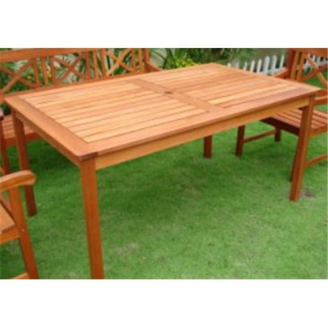 Vifah V98 Outdoor Eucalyptus Rectangular Table