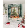 thumbnail image 3 of Green Christmas Tree Shower Curtain, Watercolor Snowflake Balls Xmas Waterproof Washable Boho Funny Cute Shower Curtains Set for Bathroom Farmhouse Bathtubs Decor with Hook, 48"Wx72"L, 3 of 7