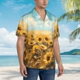 thumbnail image 3 of Sigee Sunflower Field Bliss for Men’s Casual Beach Summer Shirts Funky Hawaiian Shirt for Men Hawaiian Shirts,Large, 3 of 7