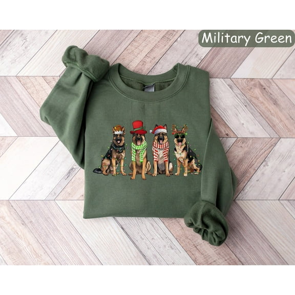 Velto German Shepherd Sweatshirt, Dog Lover Gift, Holiday Sweaters, Happy Holiday German Shepherd Shirt, Happy Holiday Crewneck, Dog Mom Shirt, Xmas Shirt All Size S-3XL