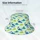 thumbnail image 3 of Balery Cute Dinosaur Blue Green Sombreros para el sol para hombre y mujer, sombrero de pescador con UPF 50+, 3 of 6
