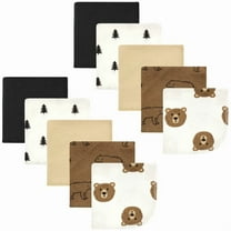 Hudson Baby Flannel Cotton Washcloths, Brown Bear 10 Pack, One Size