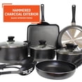 thumbnail image 4 of Imusa 12 Piece Hammered Nonstick Charcoal Cookware Set, 4 of 13