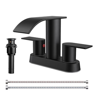 TVOFEK Waterfall Bathroom Faucet, 4-Inch Matte Black