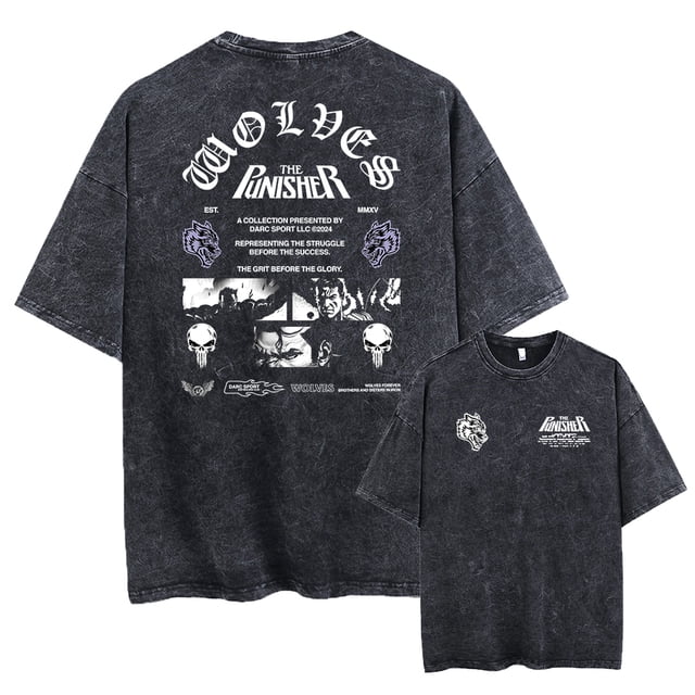 Darc Wolves-camisetas deportivas Vintage lavadas para hombre, ropa de gran tamaño para gimnasio, culturismo, Fitness, entrenamiento, Darc Acid