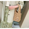 thumbnail image 5 of Kukuzhu New Straw Bag Cotton Thread Woven Bag Portable Net Bag Casual Bucket Handbag Summer Beach Purse for Women/Girls, 5 of 7