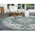 thumbnail image 3 of Jill Zarin Outdoor Collection Area Rug - Dubai (7' 1" Round Teal/Ivory), 3 of 7