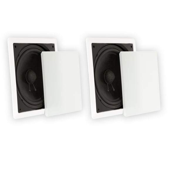Theater Solutions TS1000 Flush Mount Passive 10" Subwoofer Speaker Wall 2 Pack