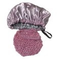 thumbnail image 2 of REK Bonnet 2 en 1 Réversible Ajustable Bandeau Filet Extra Long en Soie pour Cheveux Bouclés, 2 of 5
