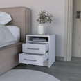 thumbnail image 4 of 15" Small Night Stand, Modern Bed Side Table with 2 Drawers and Open Shelf, Wood End Table with Storage, 2 Drawer Dresser for Living Room, Bedroom, 4 of 8