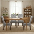 thumbnail image 3 of Upholstered Parsons Dining Chairs Set of 4, Button Tufted High Back,Light Grey, 3 of 6