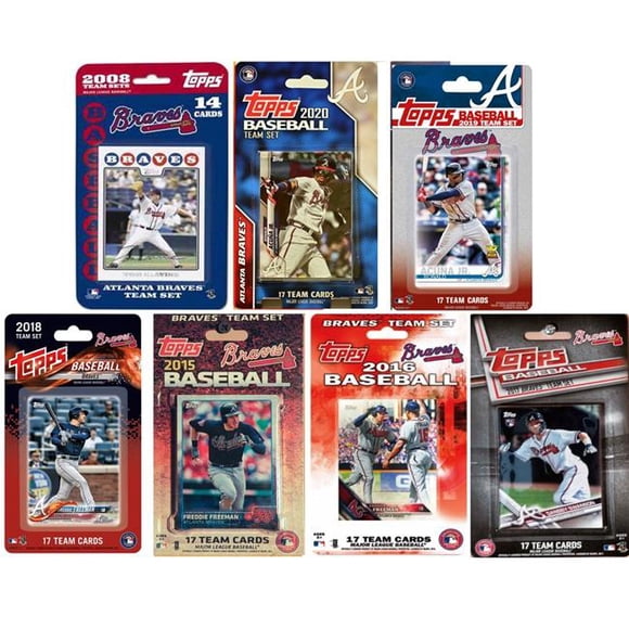 C&I Collectables BRAVES720TS MLB Atlanta Braves 7 Different Licensed Trading Card Team Set