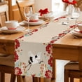 thumbnail image 5 of Rustic Crane Table Runner - 108 Inch Long Vintage Red Teal Spring Floral Botanical Cotton and Linen Blended Dress Scarves Farmhouse Table Runner for Kitchen Dining, Coffee Table, 13" x 108", 5 of 8
