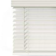 MOOD Faux Wood Blinds | 35 inch blinds for windows | 2" Cordless Blackout Window Treatment | Alabaster Off-White | 35 x 64