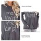 thumbnail image 5 of Camiseta de manga larga con cuello redondo y estampado de bolsillo, cómoda blusa informal para mujer, 5 of 6