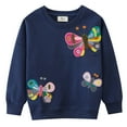 thumbnail image 3 of Zshosam Sweatshirt for Girls Fashion Girl's Graphic Sweatshirt Pullovers Crewneck Long Sleeve Sweatshirt,Navy 3-4 Years, 3 of 9