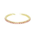 thumbnail image 6 of Women's Baguette Cut Iced Out Diamond Watch - Drop it Down with This Bling'ed Out Crystal Tennis Bracelet on Your Wrist Ladies! - ST10372MLA Gld/Pink Blush-Pink TB, 6 of 8