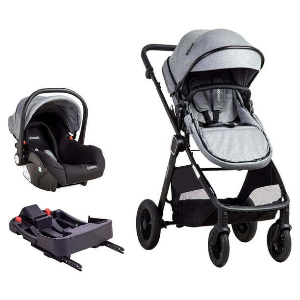 Travel System Bebesit Sunset Isofix Gris Asiento Auto Base Isofix Reclinable Compacto Desde Nacimiento