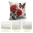 thumbnail image 4 of QZHH Ombre Watercolor Throw Pillow Covers for Girls Women,Blue Grey Oil Painting Pillow Covers,Rustic Rose Butterfly Floral Cushion Cases,Couples Anniversary Square Pillow Cases Office Decor, 4 of 5