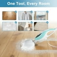 thumbnail image 3 of EDX Steam Mop, Chemical-Free Cleaning for Hardwood & Tile, 25-Second Heat Up, Lightweight with Washable Pads, White Green, 3 of 10