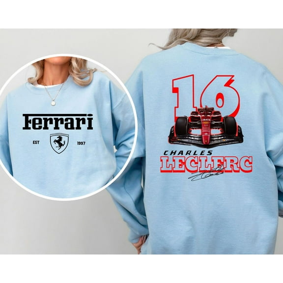 Charles Leclerc Formula One 2 Sided Sweatshirt, F1 Ferrari Shirt