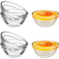 6 Pack 2.4" Clear Glass Bowls, Mini 1.6oz Stackable Small Prep Bowls Portion Dishes Serving Bowl for Dessert Snack Spice Sauce Tasting