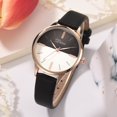 thumbnail image 3 of Reloj casual de moda Cinturón de cuero artificial Reloj de pulsera de cuarzo de aleación femenina (negro), 3 of 4