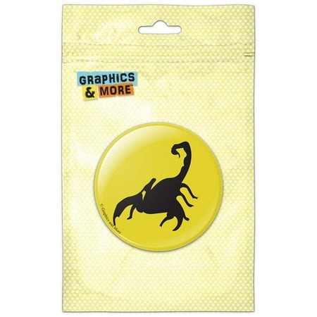 

Black Scorpion on Yellow Refrigerator Button Magnet