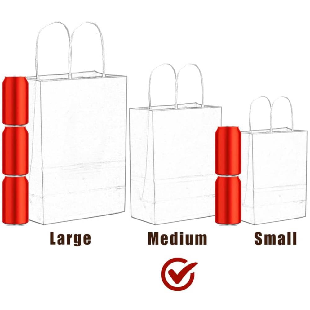 Tyasoleil 36Pcs Paper Gift Bags With Handles, 12 Colors Kraft Paper Party Favor Bags, Medium Size 10.6"x8.3"x4.3"
