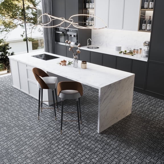 Stellare 12 x 12 in. Honed Charcoal Gray, Black Terrazzo, Marble Mosaic Basketweave Wall and Floor Tile (5.08 sq ft/case) - 5 Pack