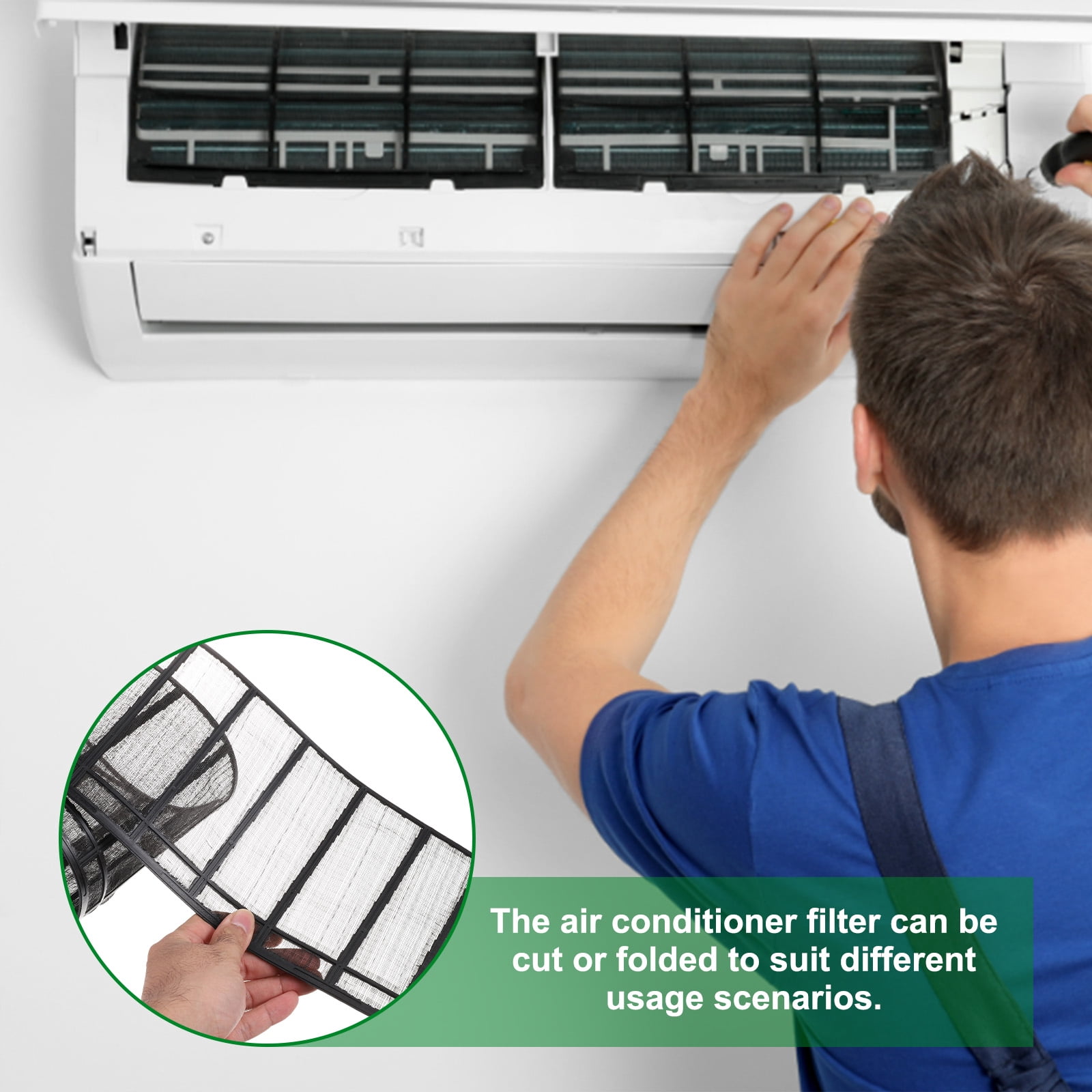 Uxcell Room Air Conditioner Filters Replacement (47" x 8.7") - Air Filter Replacement Parts Nylon Air Filter Screen Mesh Sheet for Home/Air Conditioning