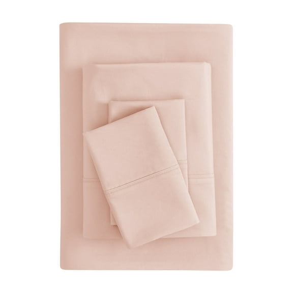 Mainstays Super Soft Brushed Microfiber Bed Sheet Set, Pink Blush, Full, 4 Piece