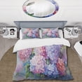 thumbnail image 2 of Designart "Purple Pink Hydrangea love expression" Floral Bedding Covert Set - Hydrangea Purple Traditional Bed Set With 2 Shams, 2 of 6